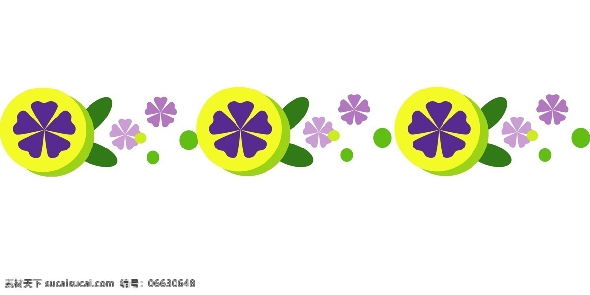 紫色 小花 分割线 插画 植物 植物分割线 插图 紫色小花 绿色叶子插图 花卉