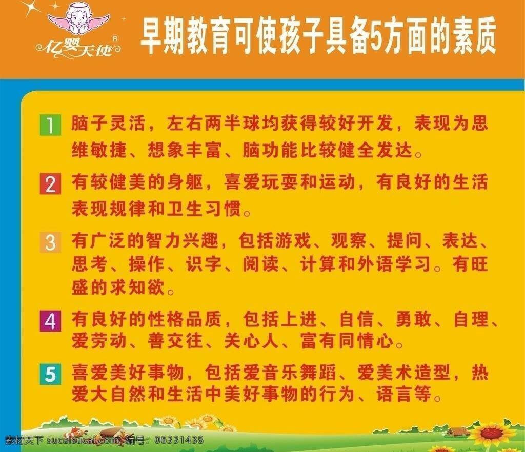 亿 婴 天使 早教 六一儿童节 展板模板 矢量 模板下载 亿婴天使早教 幼儿早教海报 节日素材