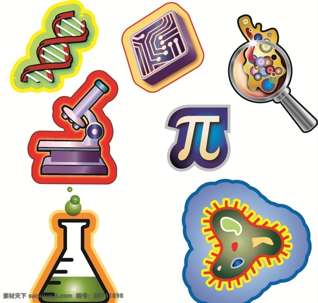 小数点 烧杯 电路板 显微镜 学校素材 科学素材 基因 卡通烧杯 细胞 生物 课程 学校科学 矢量图形 卡通设计