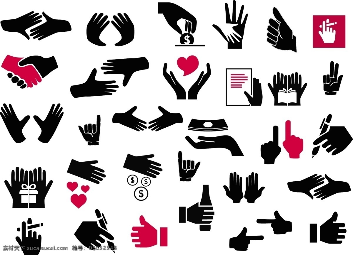 手势 轮廓 图标 集 风格 自由 向量 手 手势图 轮廓图标 手轮廓 矢量图