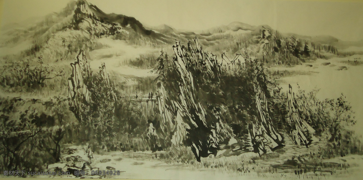 壁画 房屋 房子 风景 风景画 工笔画 古典 古典画 水墨 山水 设计素材 模板下载 水墨山水 水墨画 中国 山水画 中国水墨画 艺术 绘画书法 文化艺术 古典水墨画 国画 山水国画 江南水墨画 山路 小路 小桥 木桥 屋子 书法 群山 远山 装饰素材 山水风景画