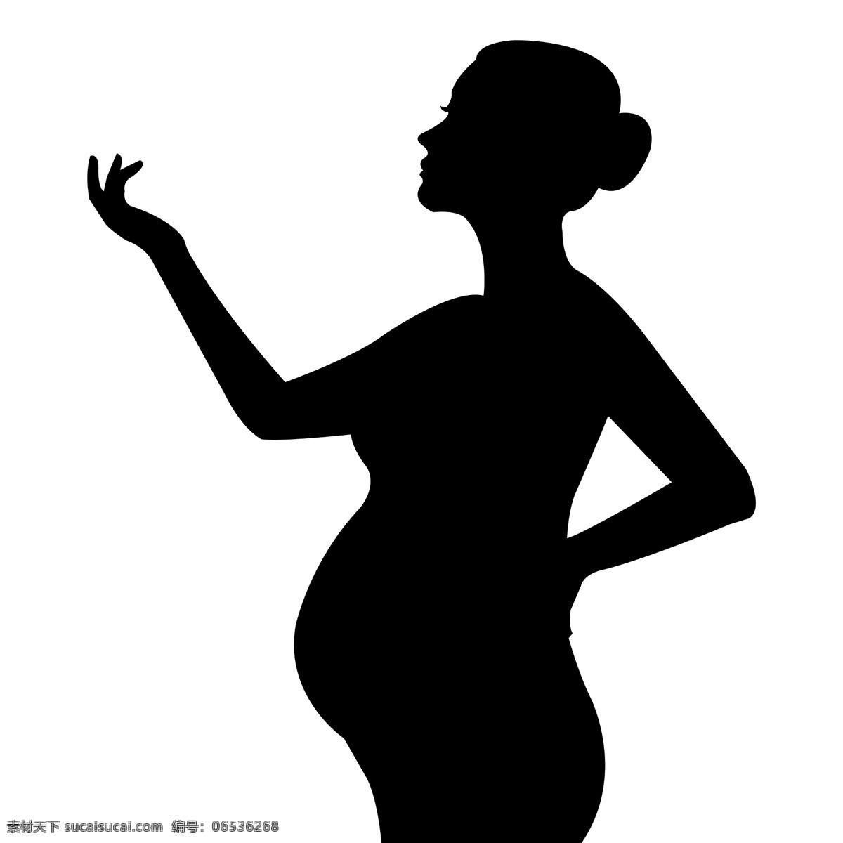 举 着手 孕妇 矢量图 举着一只手 抬手 妇女 女人 剪影 黑色 影子 优雅的孕妇 站着的妇女 大肚子 怀孕