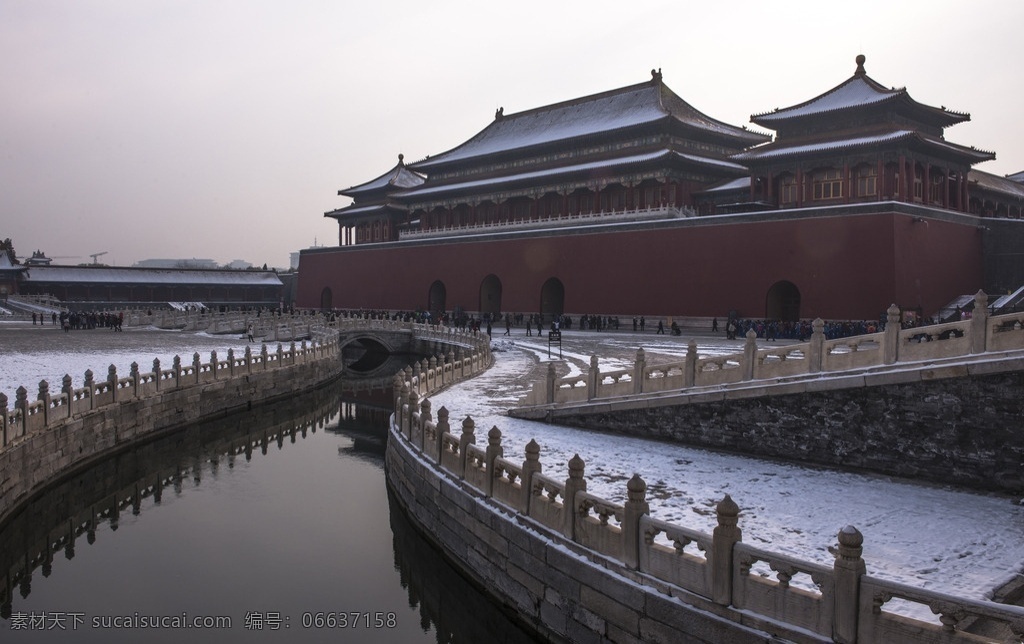 雪色故宫 北京 故宫 雪景 历史 皇家园林 博物馆 城墙 城楼 下雪 北平 中国文化 河水 高清图库 建筑园林 园林建筑