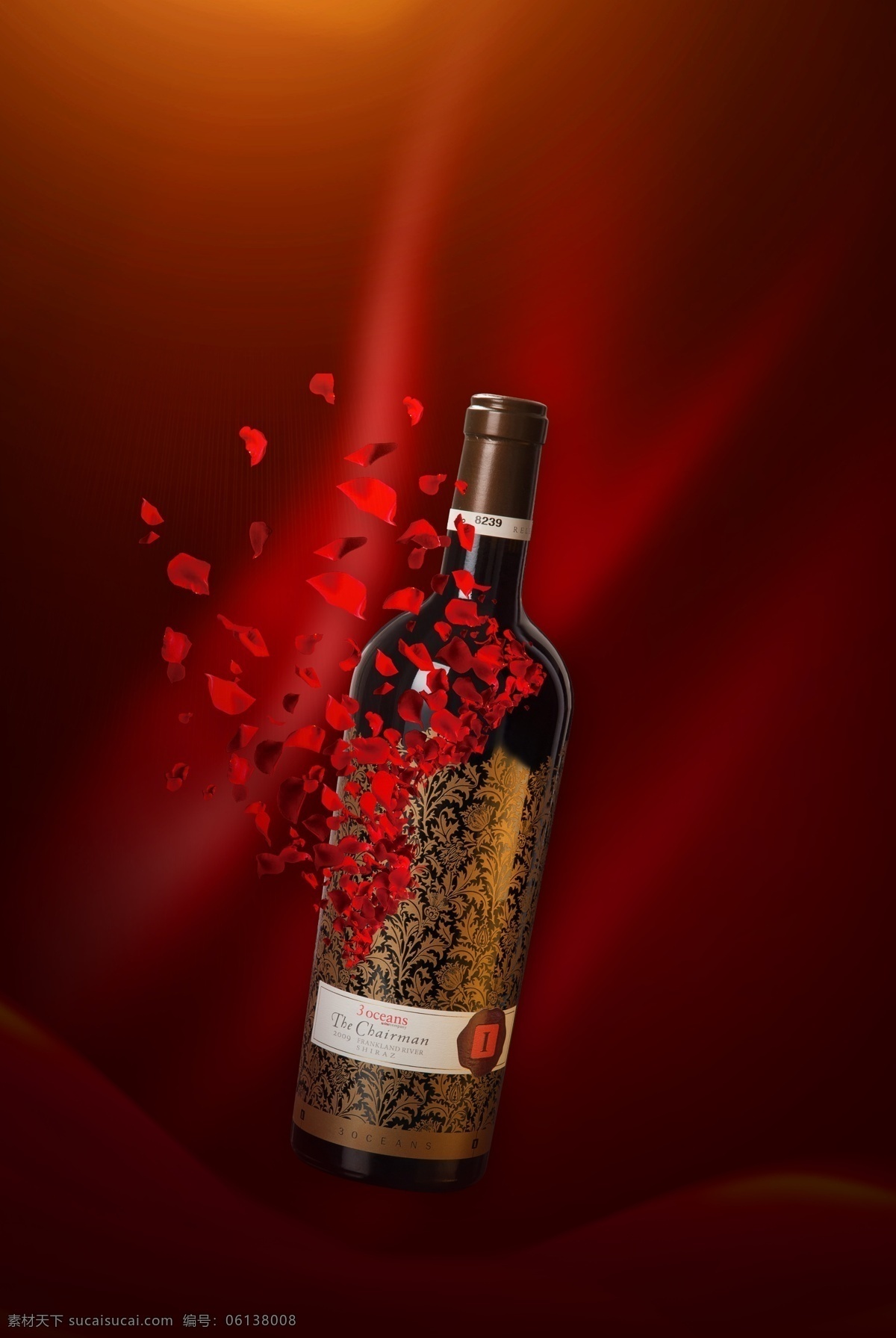 红酒 质感 丝绸 漂浮 花瓣 广告 背景 红酒鉴赏 鉴赏