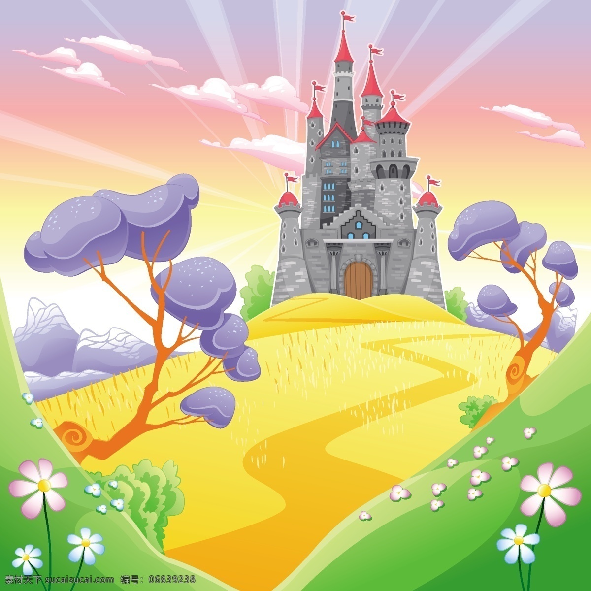 童话故事 城堡 矢量 矢量素材 设计素材 背景素材
