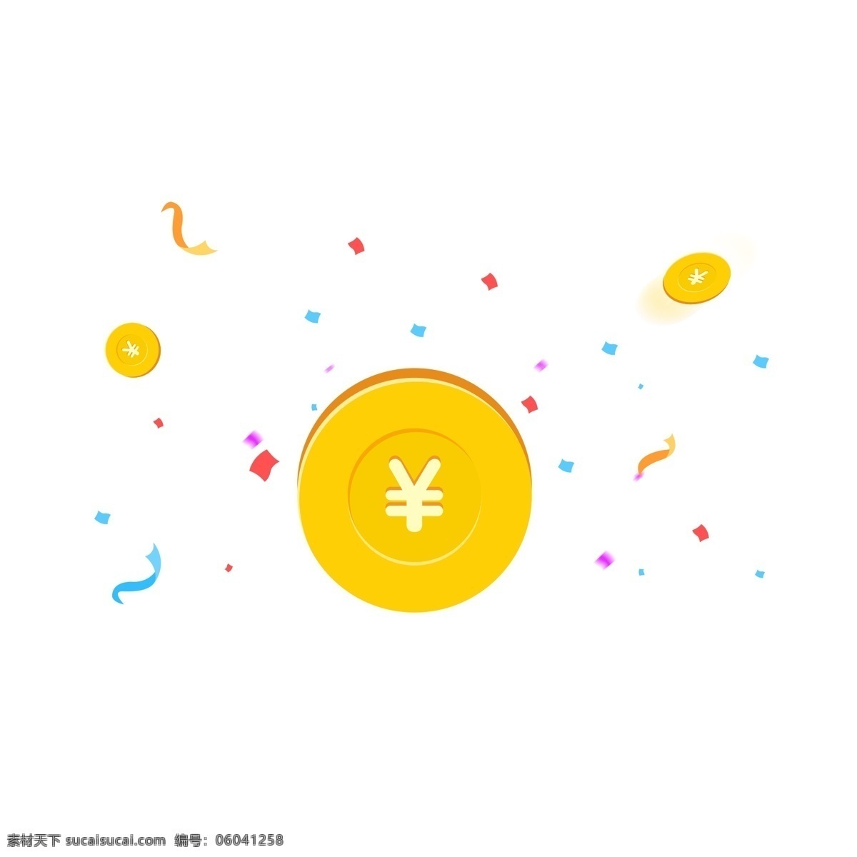 金融 理财 漂浮 金币 彩带 促销 漂浮金币 活动 漂浮彩带