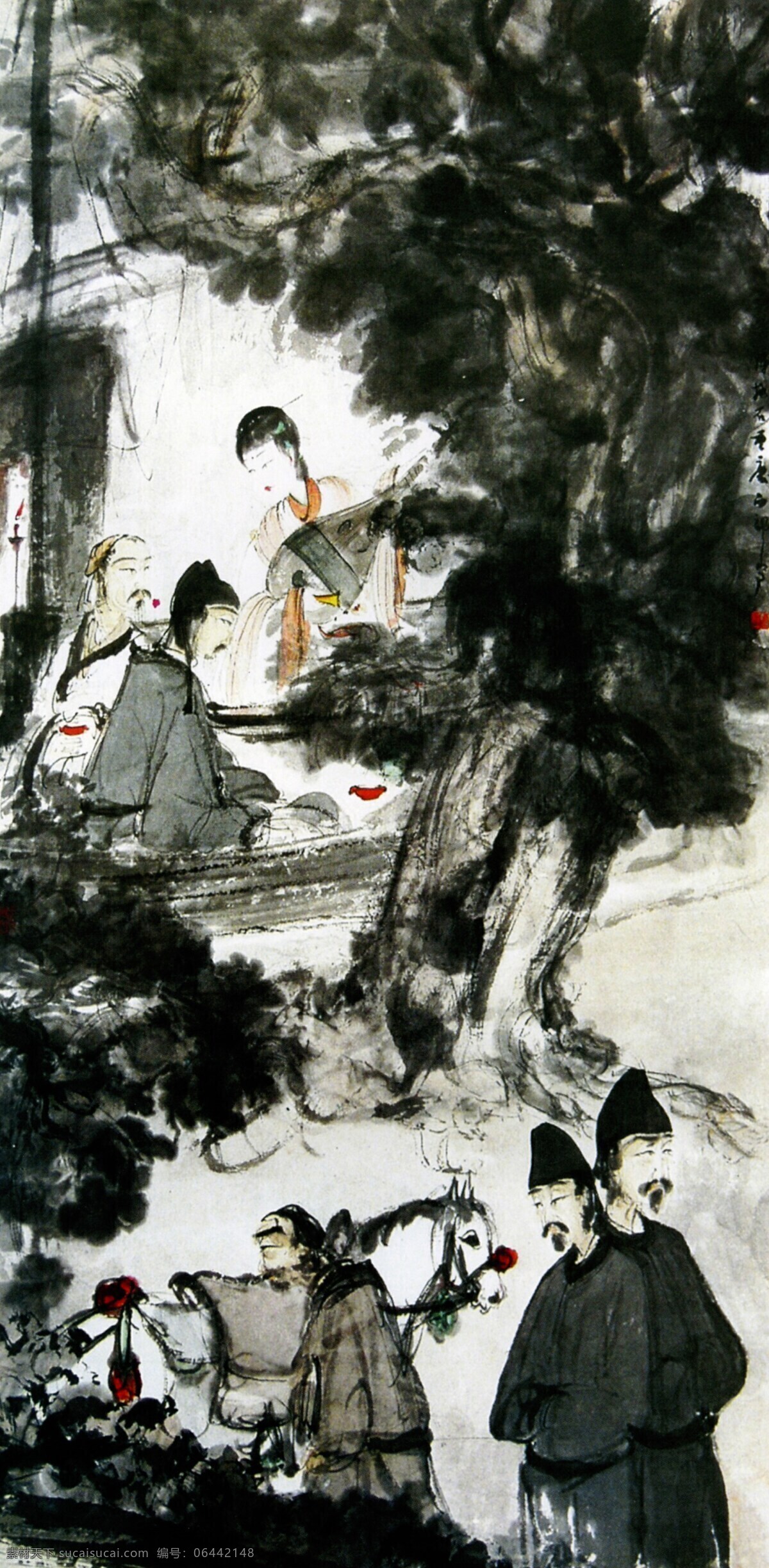 琵琶行1 中国画 古典 傅抱石 文化艺术 绘画书法 设计图库