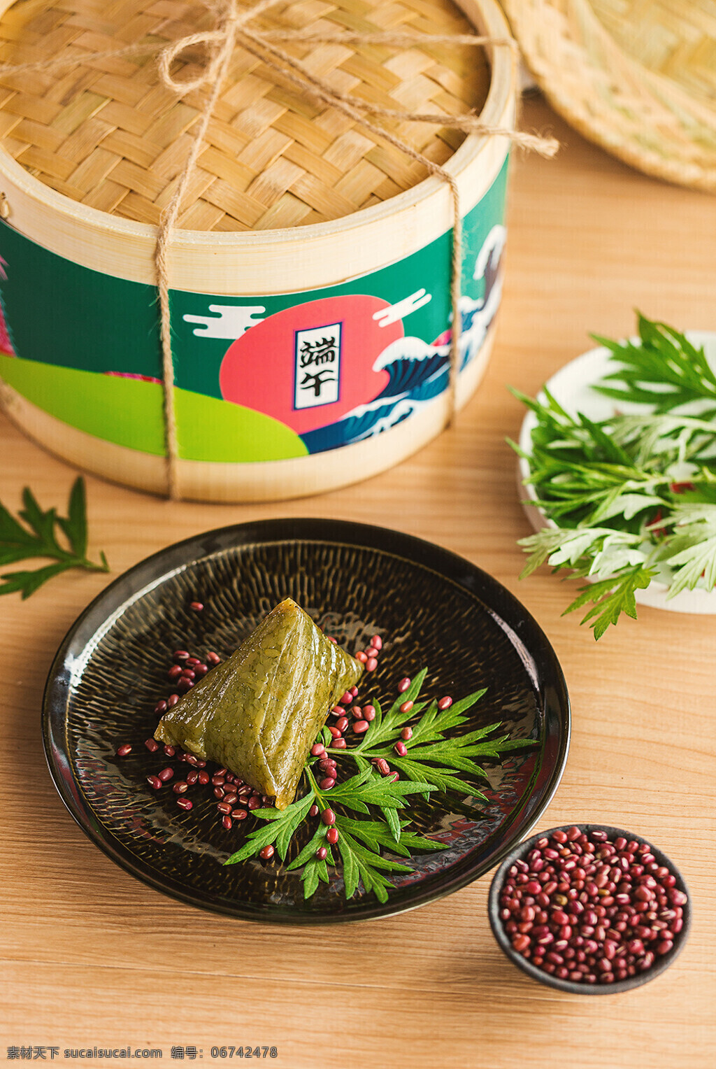 红豆抹茶粽子 中国 传统 端午 食品 红豆 抹茶 粽子 餐饮美食 传统美食