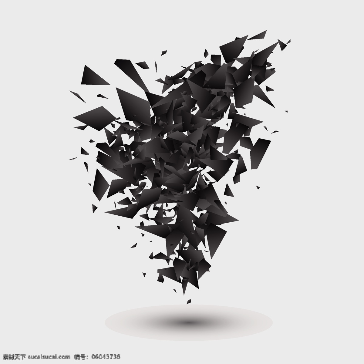 艺术几何碎片 抽象 艺术 抽象艺术 几何艺术 碎片 爆炸效果 碎片效果 黑色 几何化 爆炸 矢量 底纹边框 抽象底纹 特效效果