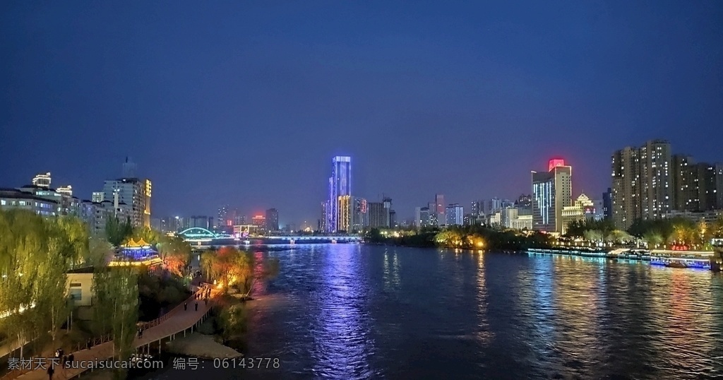 兰州黄河夜景 兰州 黄河 灯光 夜景 随手拍 流水 自然景观 山水风景