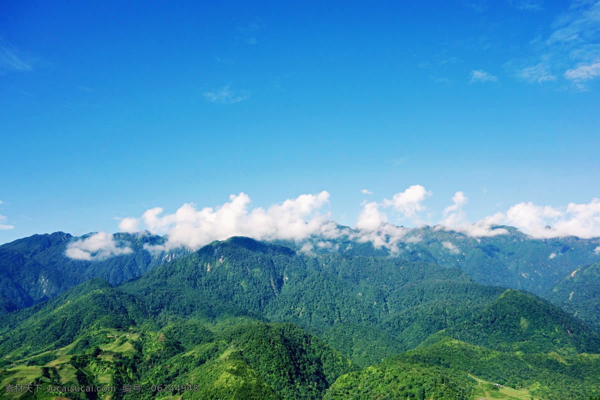 山顶风景 山顶 蓝天 白云 树林 绿色 自然景观 山水风景