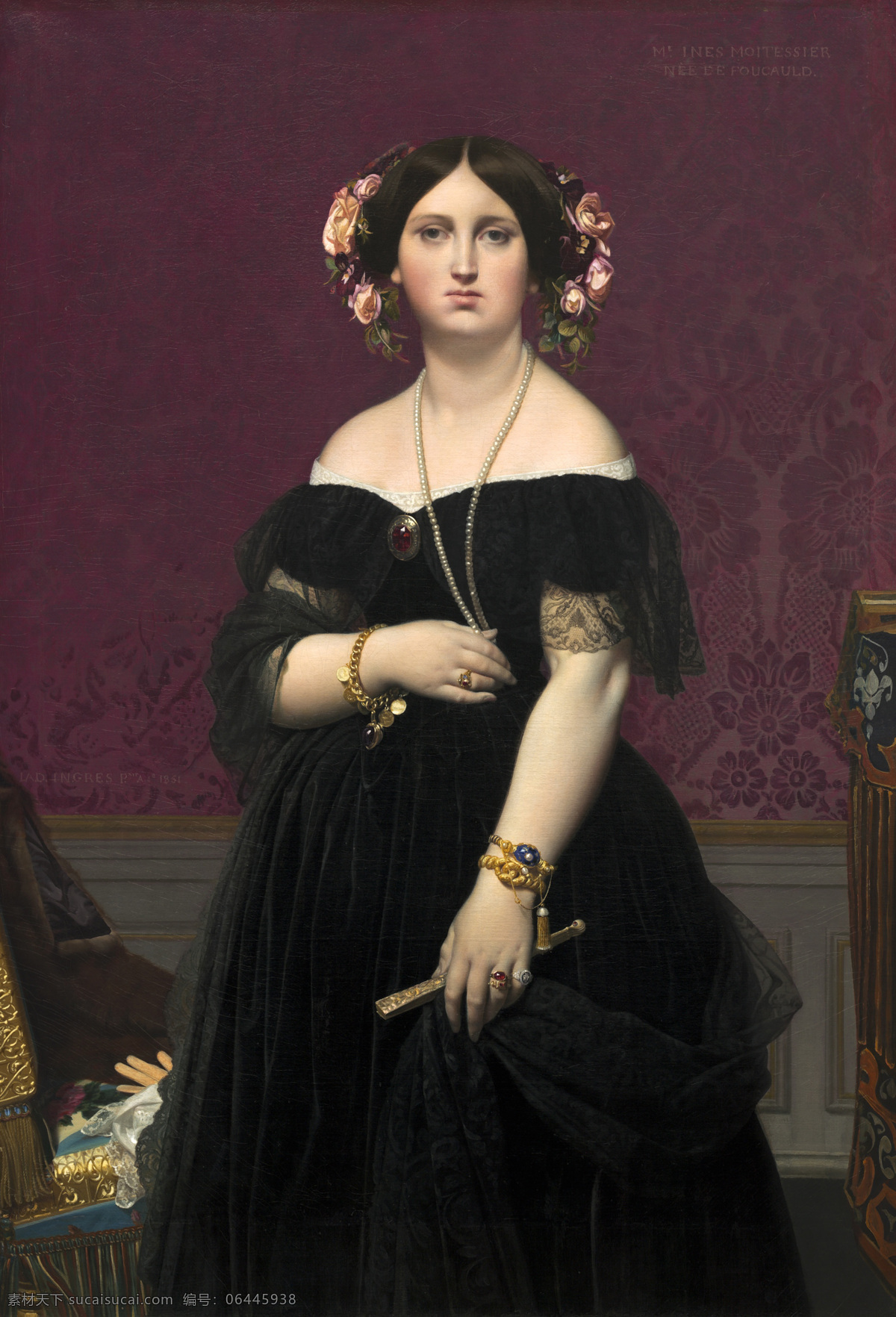 安格尔 女人肖像 油画 肖像画 法国画家 古典油画 绘画书法 文化艺术