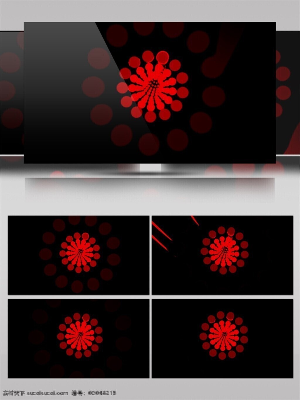 红 黑色 雪花 状 视频 唯美 背景视频素材 红色 光线 特效视频素材