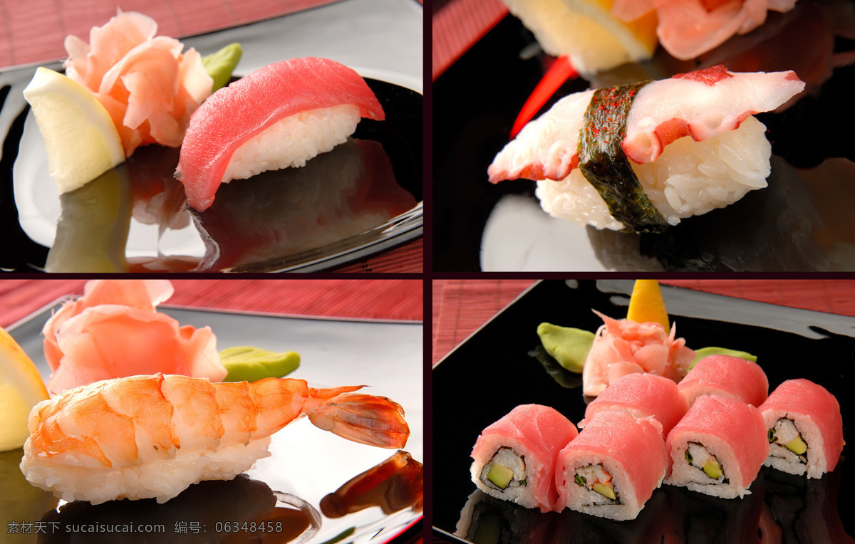 日本料理 寿司 三文鱼 金枪鱼 鱼肉 国外美食 美味 食材原料 餐饮美食