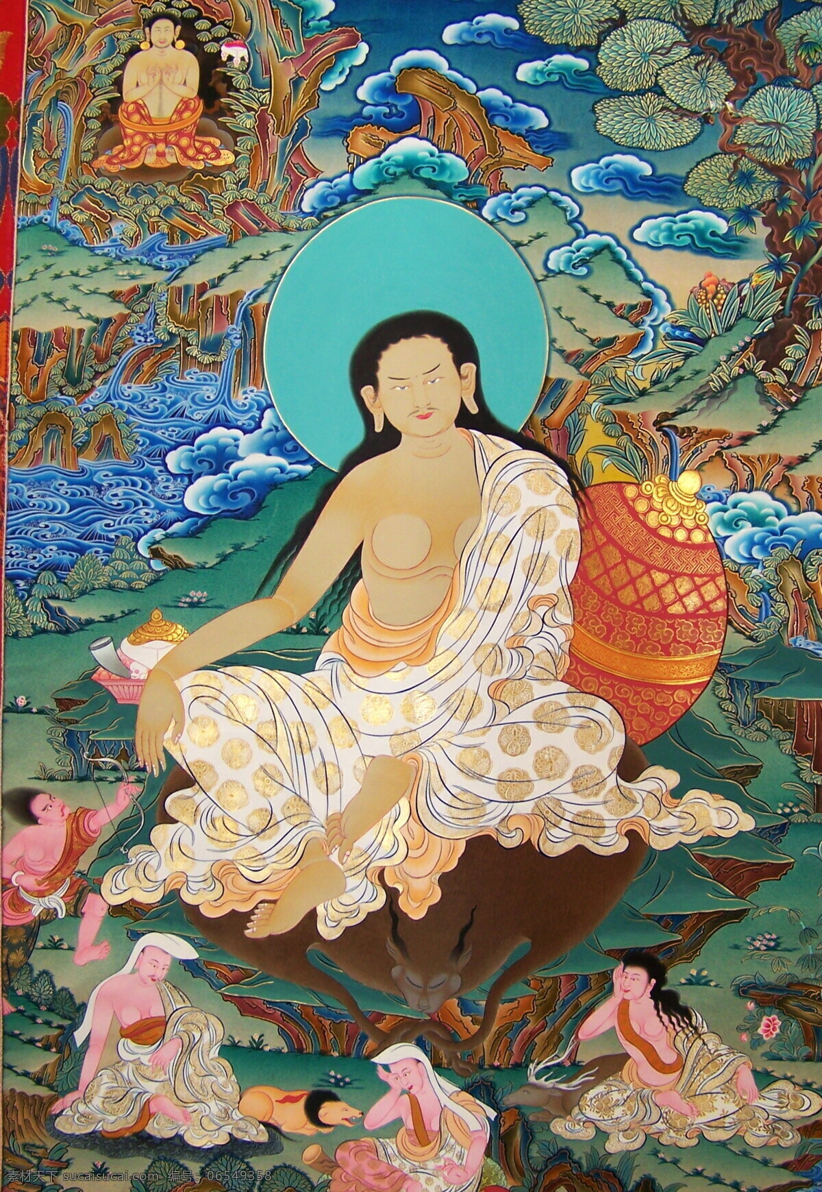 米勒日巴 唐卡 佛教 佛法 佛经 佛龛 唐卡全大 藏族文化 宗教信仰 文化艺术