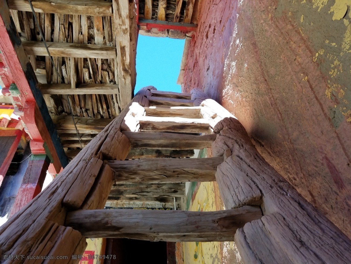 梯子 仿古 木梯 砖 旅游摄影 国内旅游