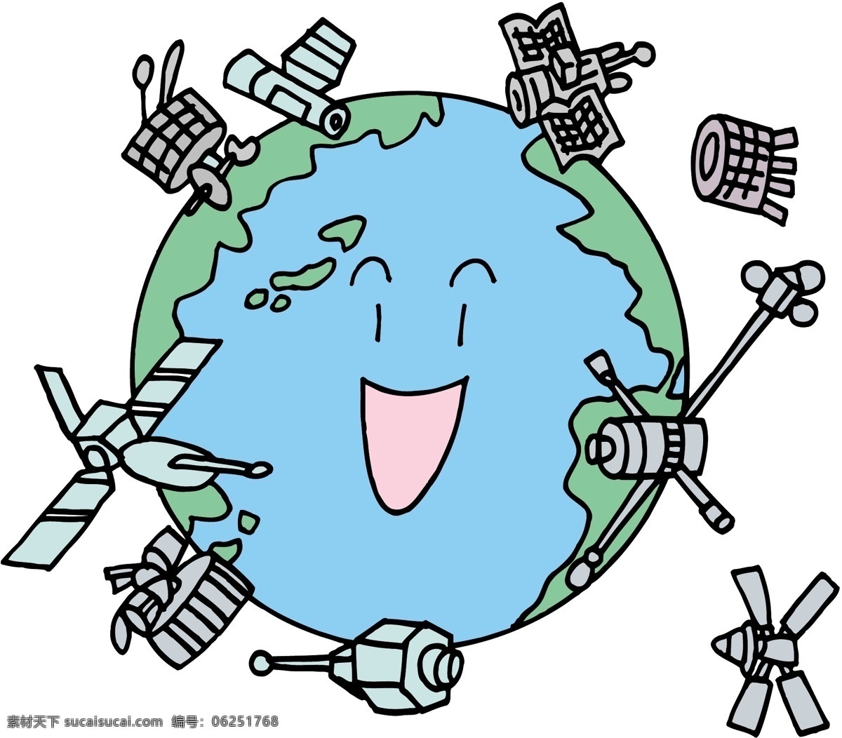 插画免费下载 插画 地球 工业 科技 卫星 矢量图 现代科技