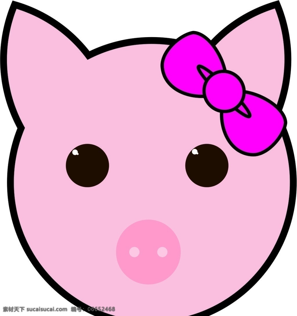 卡通猪头 动物 猪 粉色 动画 简笔画 动漫动画 动漫人物