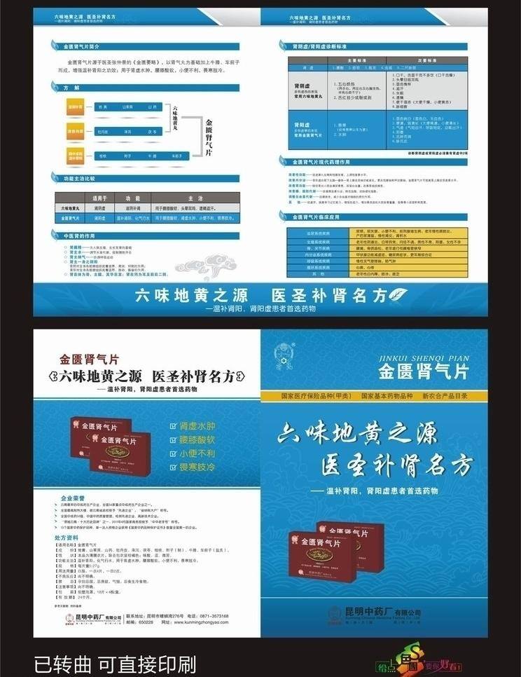 分层 蓝色 肾 宣传单 药品 药品折页 医药 折页 矢量 模板下载 金匮 补肾 中药 折页设计 精品 中国元素 矢量图 日常生活