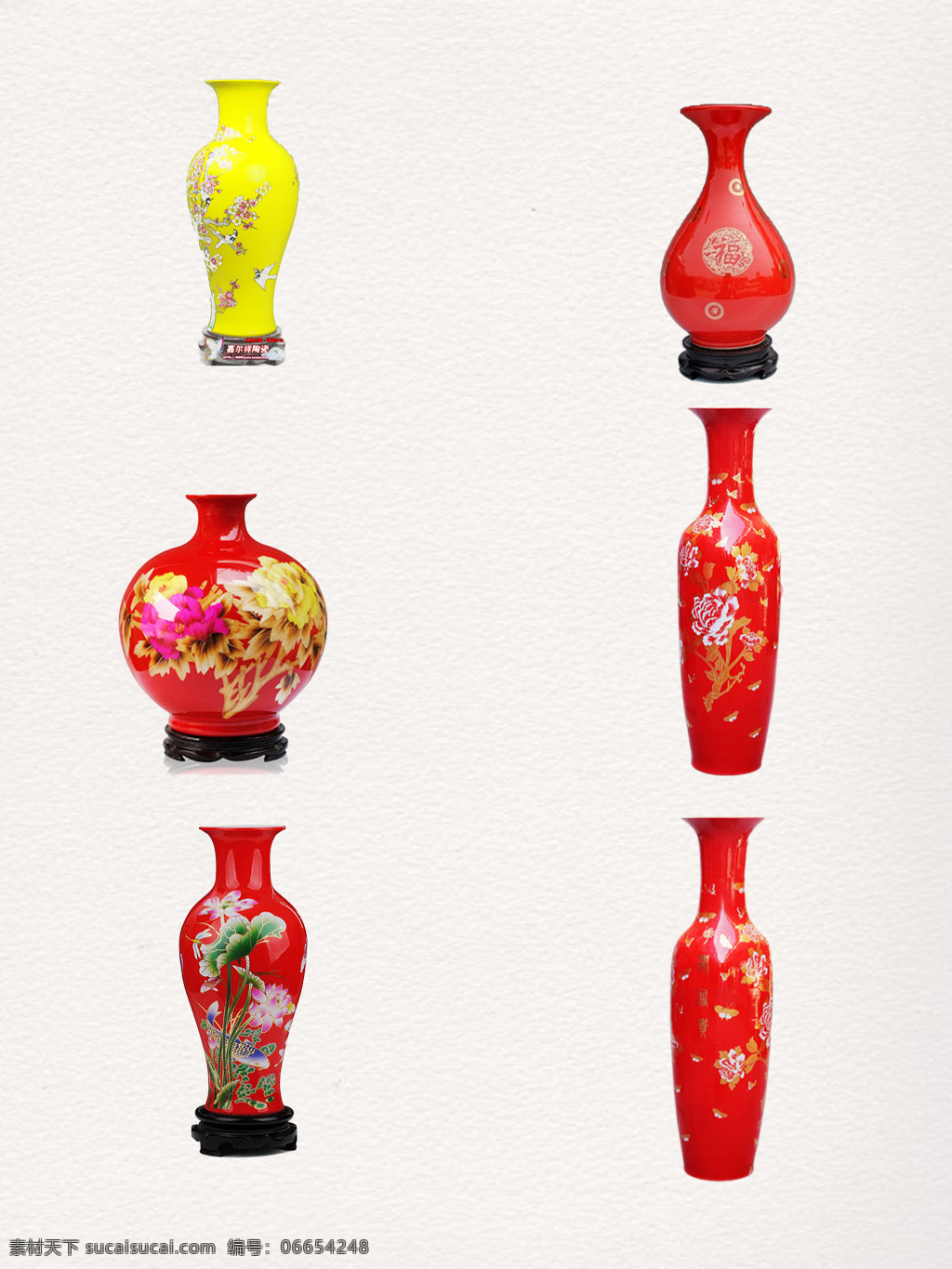 组 高贵 宫廷 使用 红色 花瓶 产品 图案 实物 精致 细腻