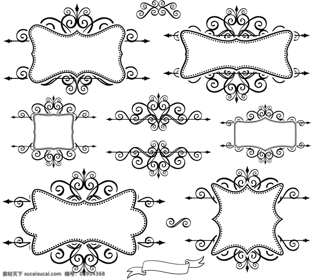 黑色 花边 线条 边框 矢量图 谏 其他矢量图