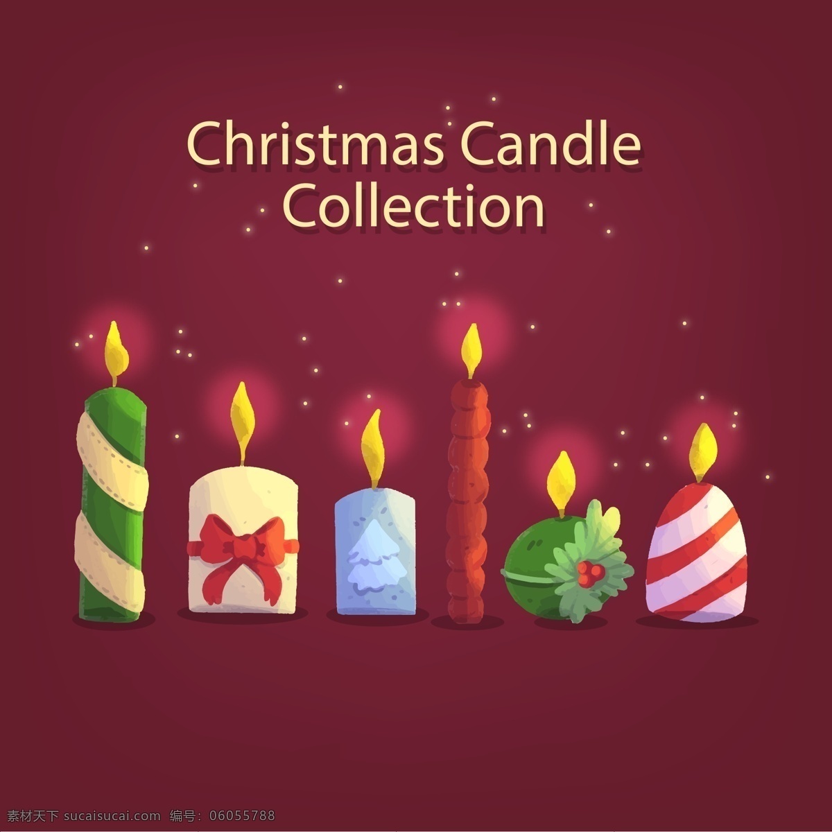 手绘 圣诞 蜡烛 元素 圣诞节 节日 狂欢 扁平 卡通 手绘蜡烛 过节 庆祝 西方节日 假期 矢量
