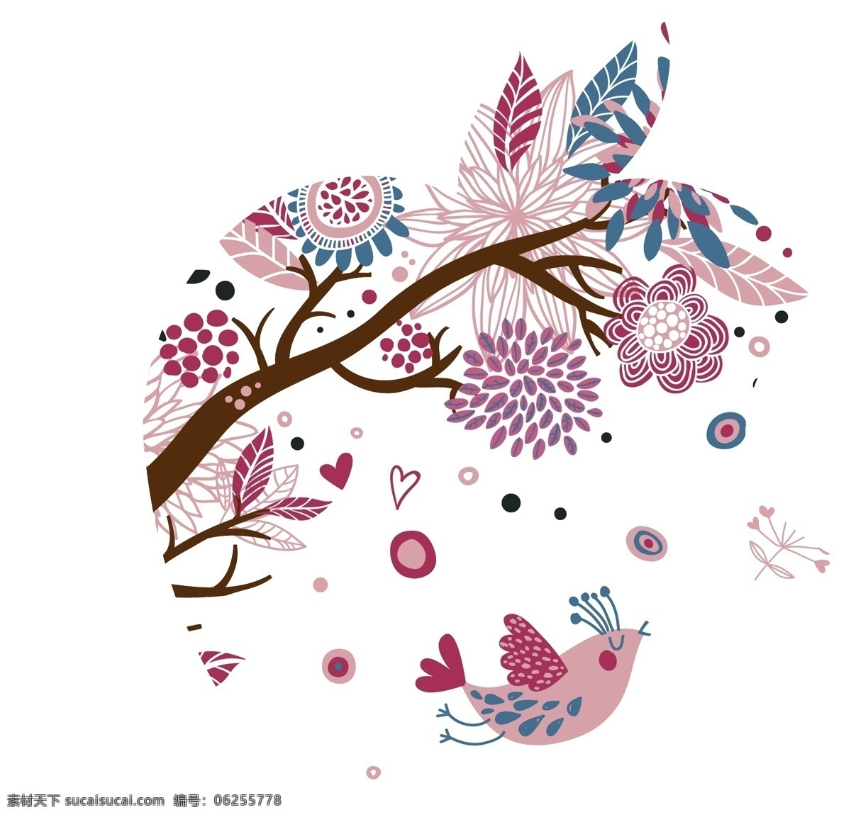 花纹 鸟 苹果 矢量素材 创意设计 图 矢量 模板下载 psd源文件