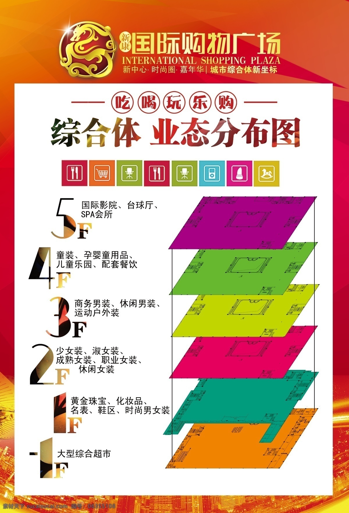 楼层 业态 分布图 地产广告 房地产 地产 楼层图 综合图 业态分布 业态图 vi设计 白色