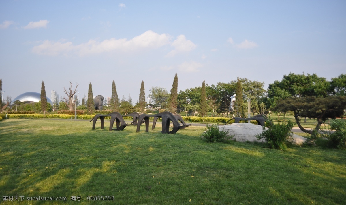 雕塑公园一角 临沂 雕塑公园 景色 雕塑 风景 建筑园林 园林建筑