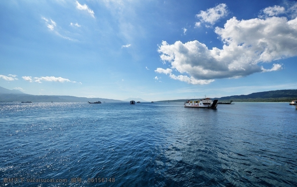 大海 海峡 海面 蓝天 白云 海水 旅游摄影 国外旅游