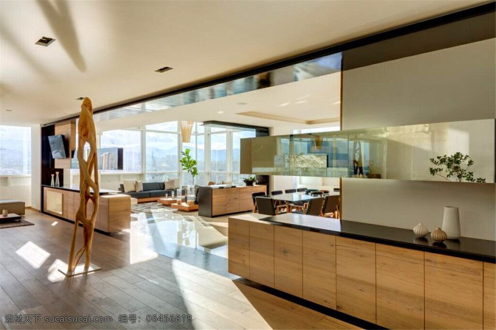 简约 开放式 厨房 木质 橱柜 装修 效果图 窗户 方形吊顶 开放式厨房 门框 木地板