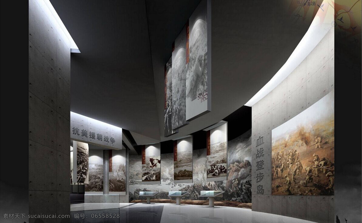 军史馆 战争场景 陈列馆 纪念馆 半景画 名人馆 展厅设计 展览展示 3d设计 3d作品
