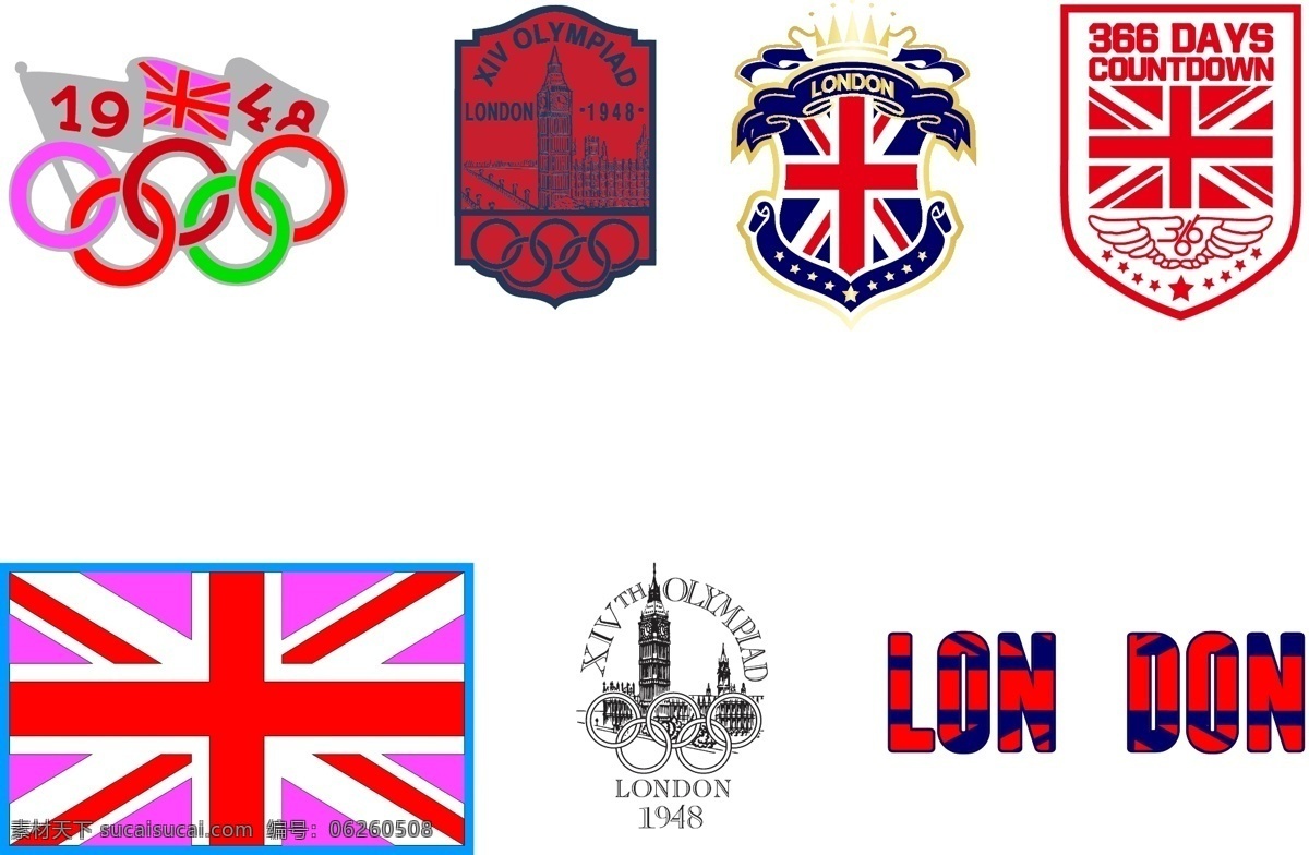 英伦文化 徽章 米字旗 五环 伦敦 服装 白色