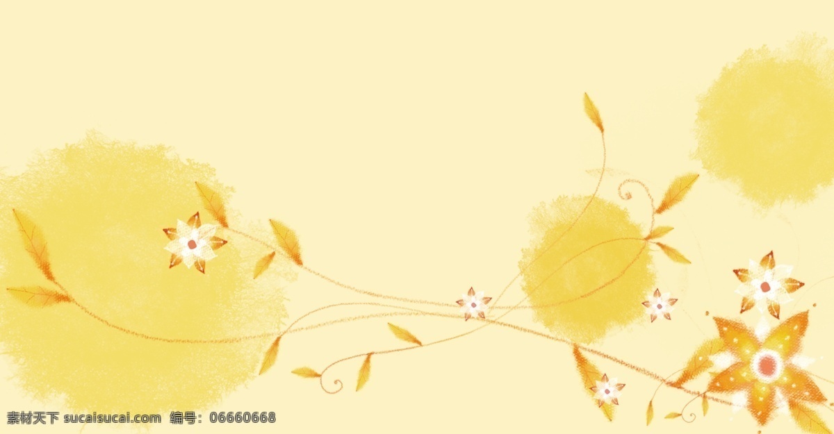 展板背景 背景 黄 花朵 淡雅 简单 分层 源文件