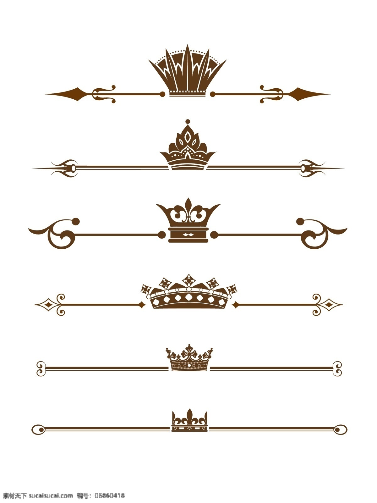 欧式 王冠 边框 花纹 分割线 常用 矢量 商用 元素 复古 古风