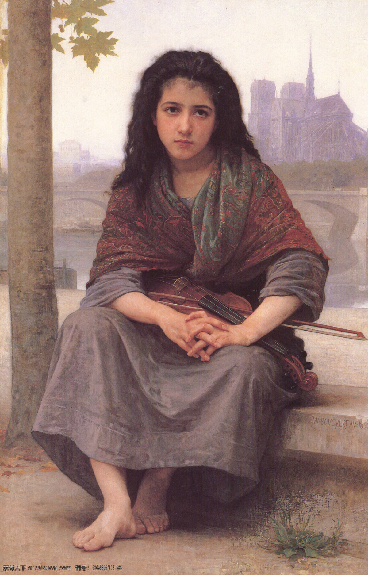 少女油画 阿道夫 威廉 布格 罗 油画 世界名画 1893年 文化艺术 绘画书法 设计图库