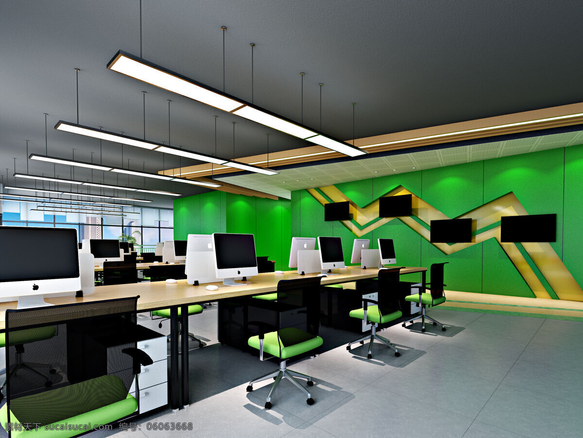 领导 办公室 效果图 室内办公室 领导办公室 简约办公 方块屋顶 红色沙发 环境设计 室内设计