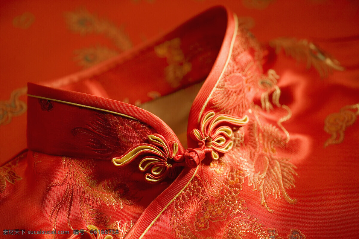 旗袍 领口 特写 中国传统 花纹布料 红色花布 花布图案 布料图案 印染素材 绸缎 吉祥图片 龙纹图案 衣领 布料高清图 高清图片 珠宝服饰 生活百科