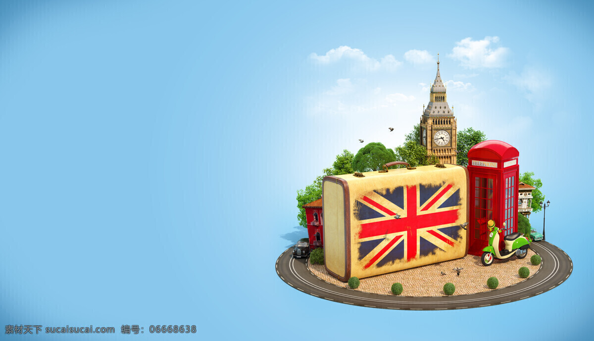 英国旅游元素 英国 uk 伦敦 电话亭 旅行箱 行李箱 大本钟 旅游 元素 广告 道路 背景 板式 概念图 文化 地标 旅游摄影 国外旅游