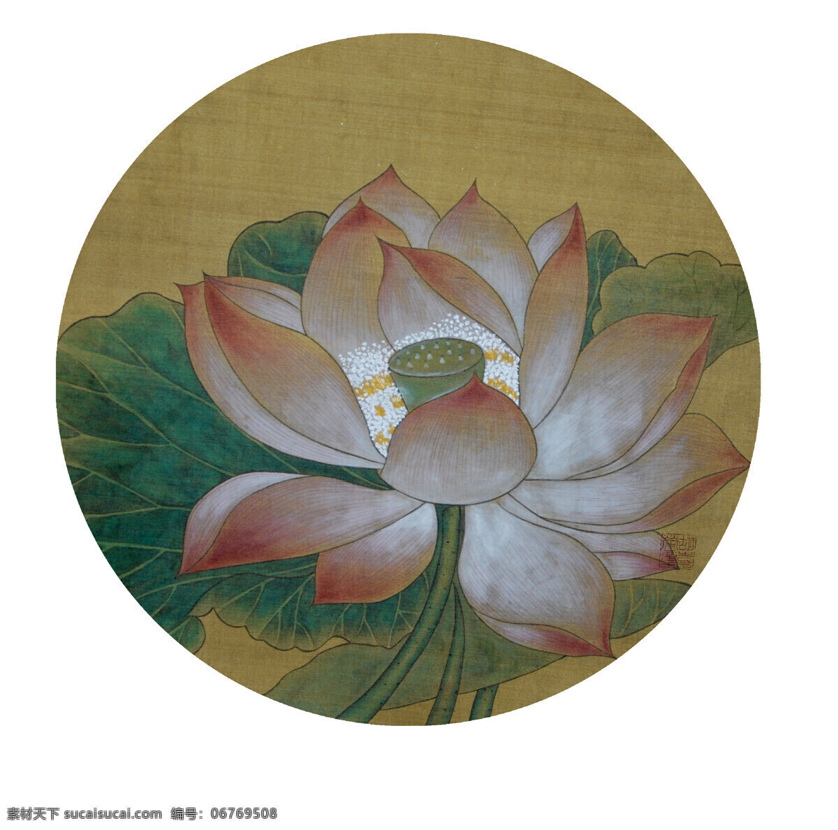 宋人画意荷花 胡喜荣画 宋人小品 宋代工笔画 工笔荷花 纸本国画 花鸟画 国画花鸟 装饰画 字画 书画 古画 淡彩工笔画 工笔装饰画 书画作品 文化艺术 绘画书法