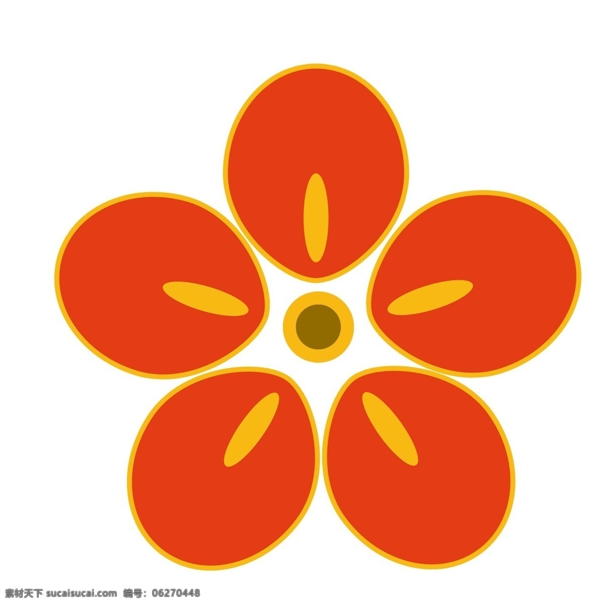 一朵红色樱花 红色樱花 日本樱花 花瓣