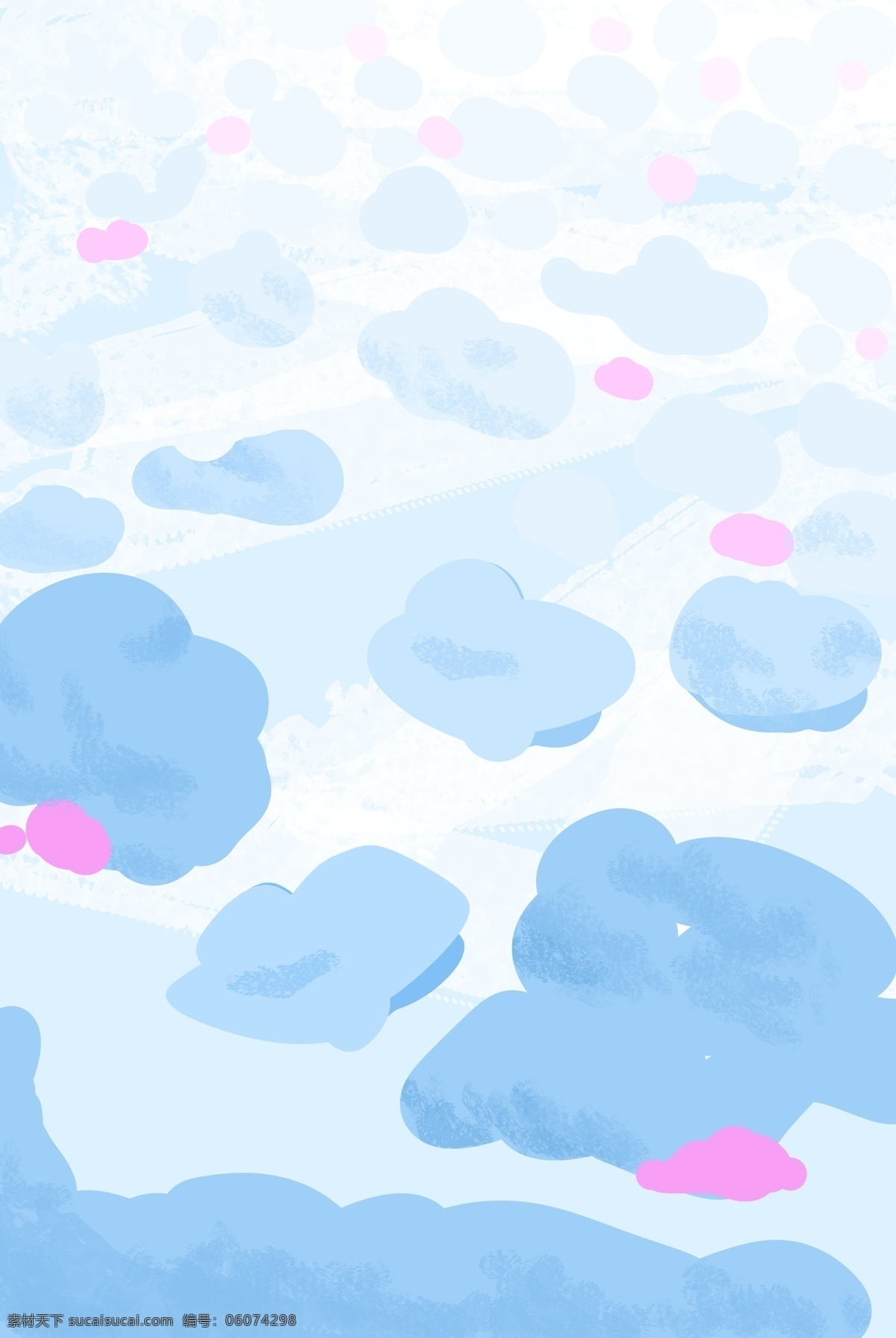 蓝色天空 云朵 云海 中 梦幻 棉花 糖 卡通 背景 蓝色 天空 棉花糖 卡通背景 蓝天