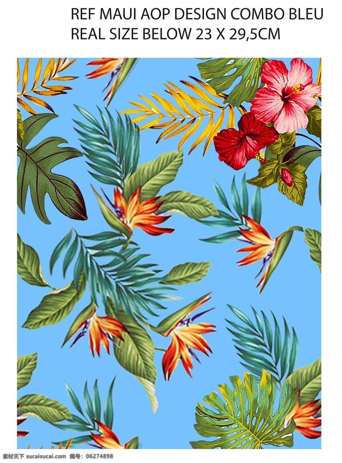 叶子花 夏威夷 热带 树叶 彩色 卡通 矢量 数码 童装 印花 服装设计
