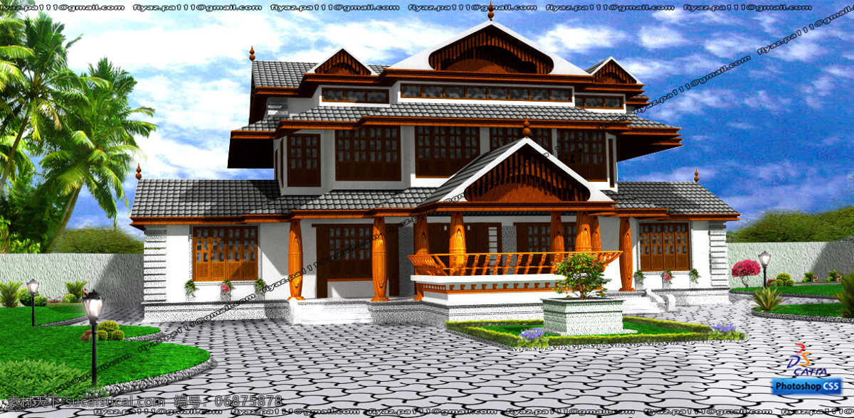 传统 喀拉拉邦 家 房子 catia catiav5 3d模型素材 建筑模型
