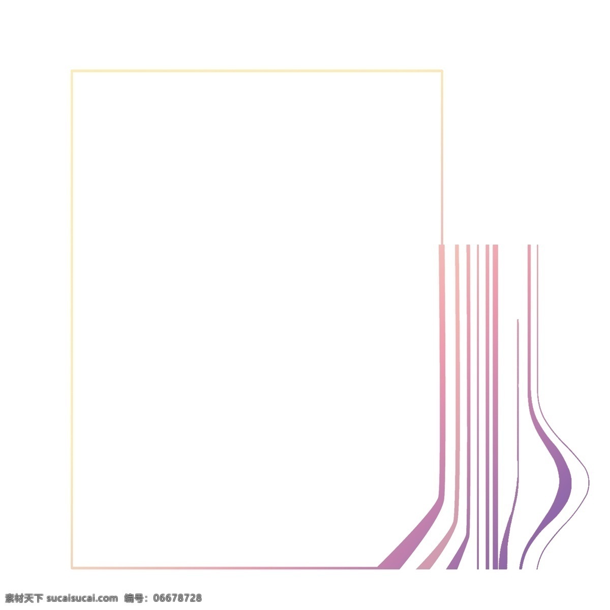 简约 渐变 紫色 边框 元素 淡雅边框 曲线 免抠 装饰 简单 西式 亮丽 海报 标题 文本框 书写