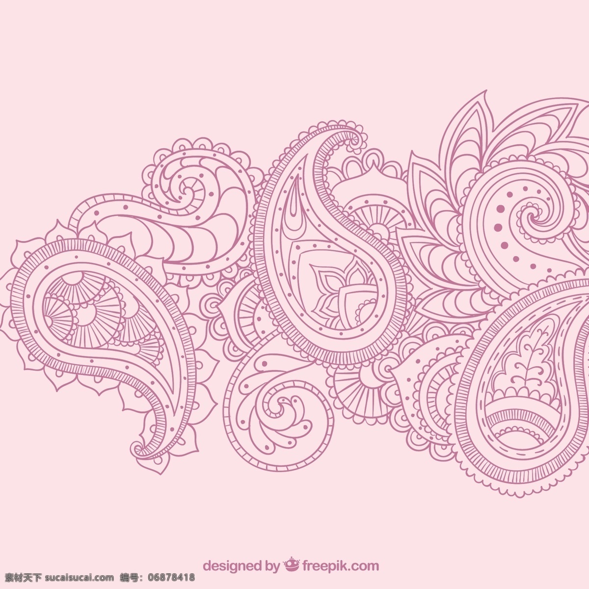 一方面 粉色 画 佩 斯利 饰品 背景 复古 花 抽象的背景 抽象 手 装饰 手画 颜色 粉红色 印度 复古背景 绘画 复古花 丰富多彩