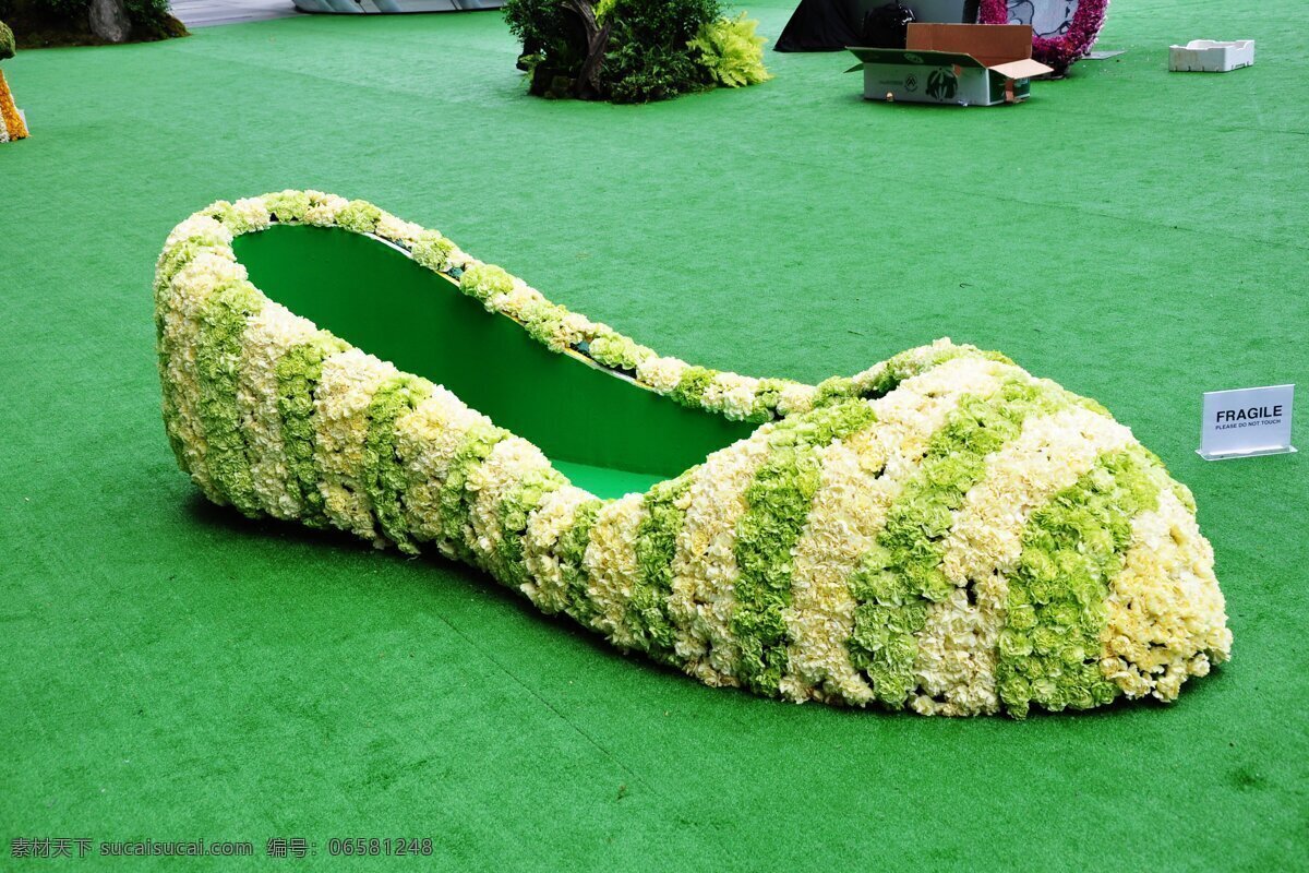 乌 节 路 花雕 造型 鞋 花鞋 彩色鞋 鲜花造型 植物造型 建筑园林 雕塑