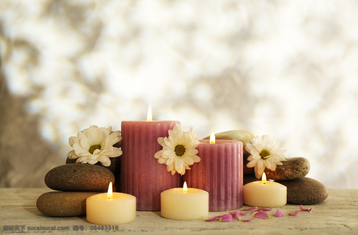 石子 蜡烛 石子与蜡烛 按摩石 石头 花朵 spa用品 spa 休闲spa 美容养生 休闲娱乐 美容健身 生活百科