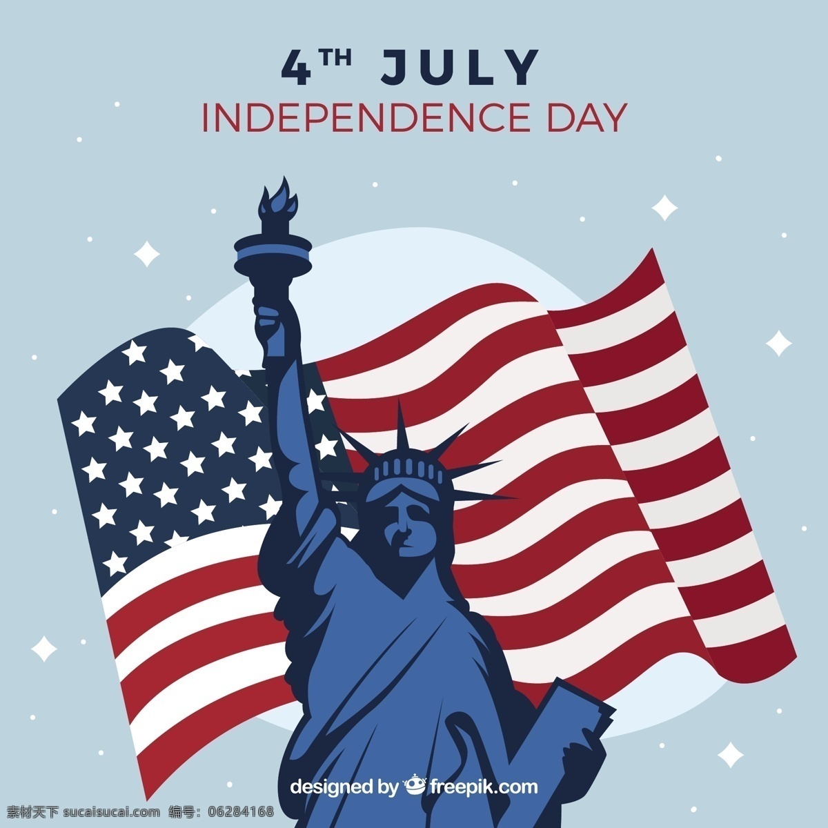 美国 独立日 自由 女神像 国旗 背景 美国独立日 自由女神像 国旗背景