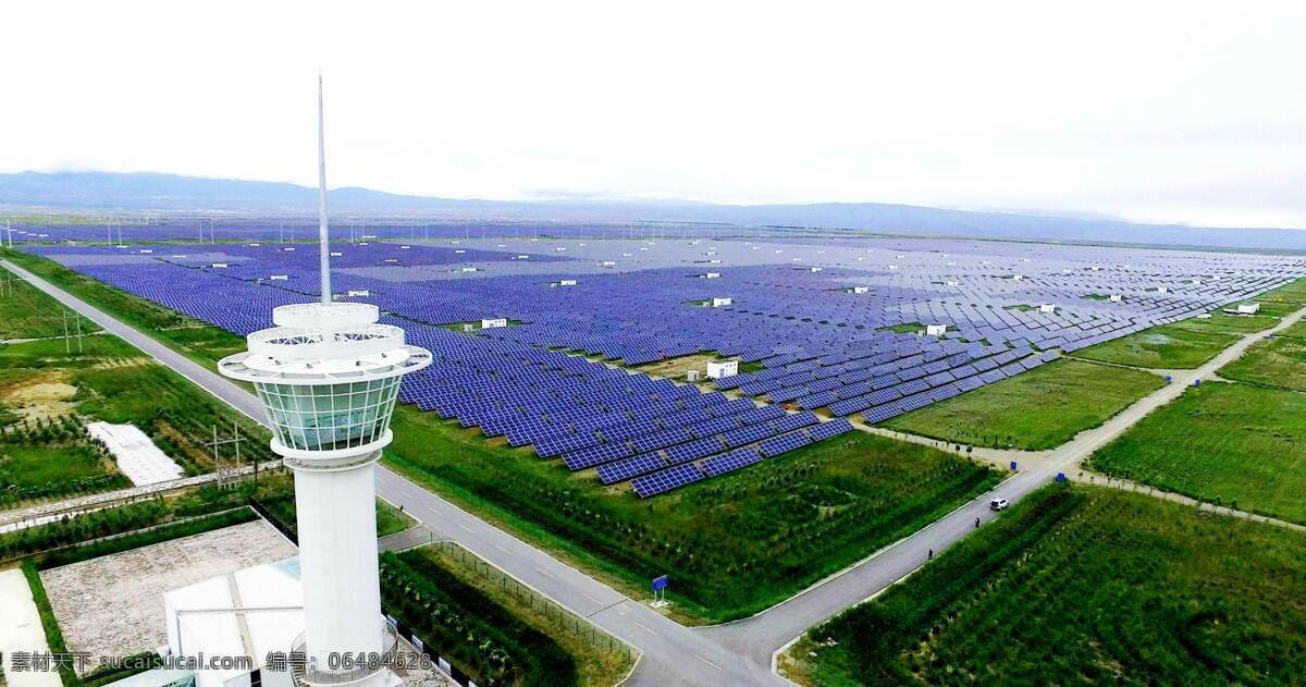 青海 大型 光伏 电站 光电 光能 发电 大规模 现代科技 工业生产
